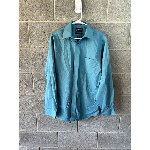 Stafford Performance The Super Shirt Classic Fit Blue Size 34-35 - Picture 1 of 4